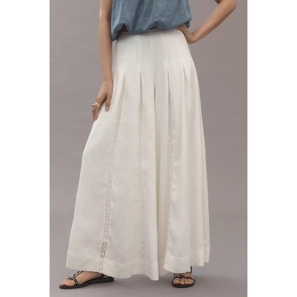 Anthropologie Pants - By Anthropologie Linen Blend Pleated Wide-Leg Pants 8